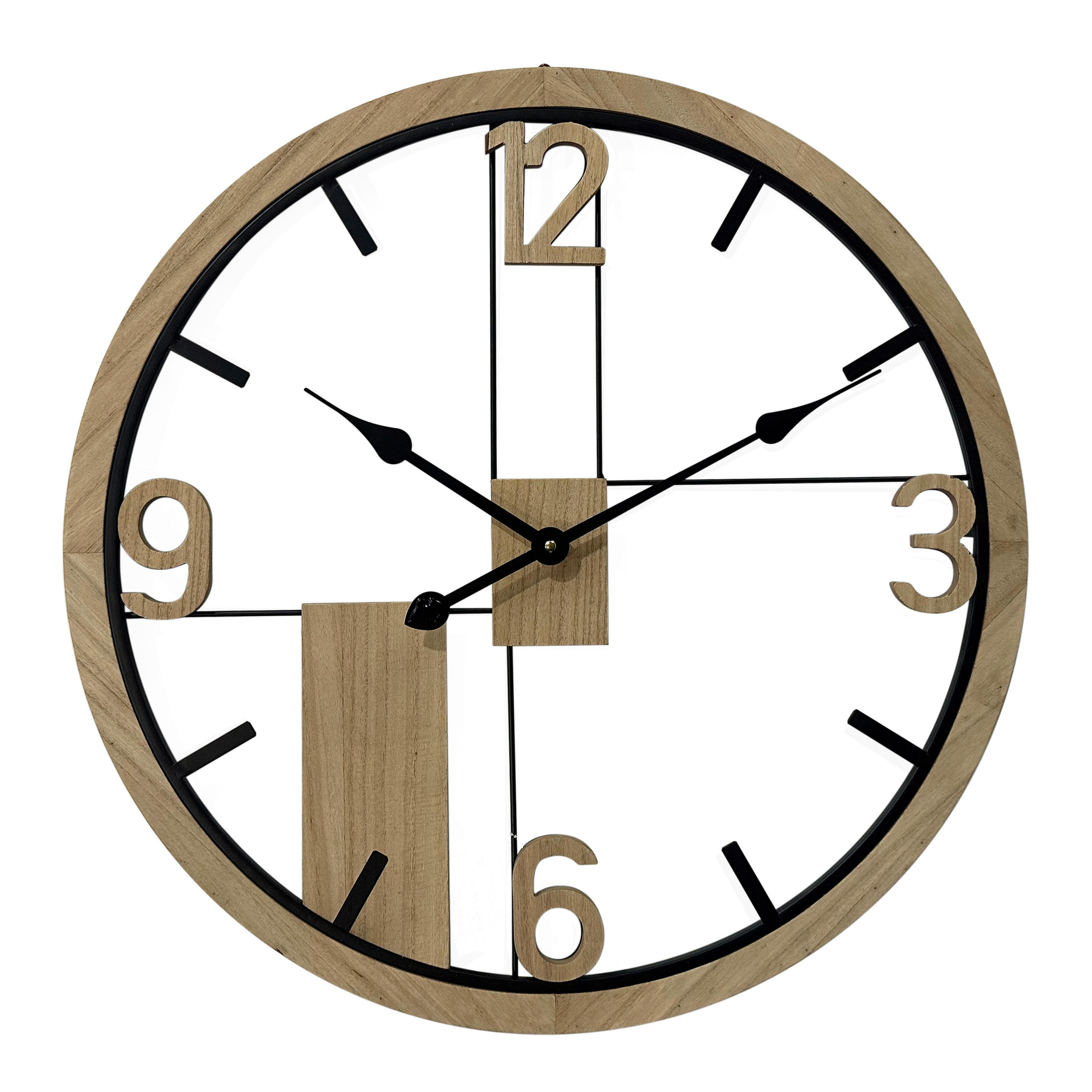 NÁSTENNÉ HODINY, čierna, 60/3/60 cm - čierna, Design, kov (60/3/60cm)