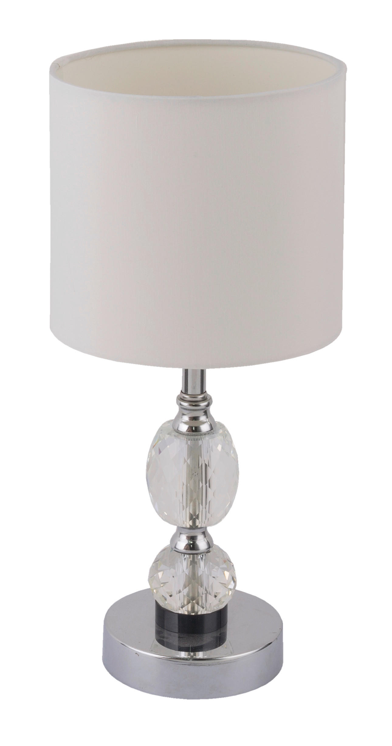 STOLNÁ LAMPA, E14, 21/47 cm  - biela, Lifestyle, kov/textil (21/47cm)