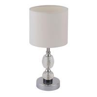 STOLNÁ LAMPA, E14, 21/47 cm  - biela, Lifestyle, kov/textil (21/47cm)
