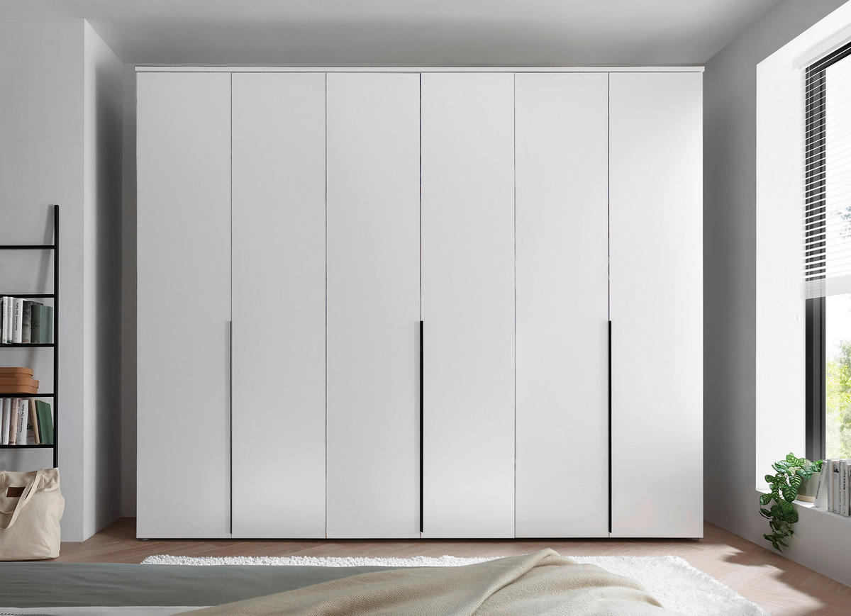 DREHTÜRENSCHRANK 270/225/52 cm 6-türig Weiß  - Schwarz/Weiß, MODERN, Holzwerkstoff/Kunststoff (270/225/52cm) - Livetastic