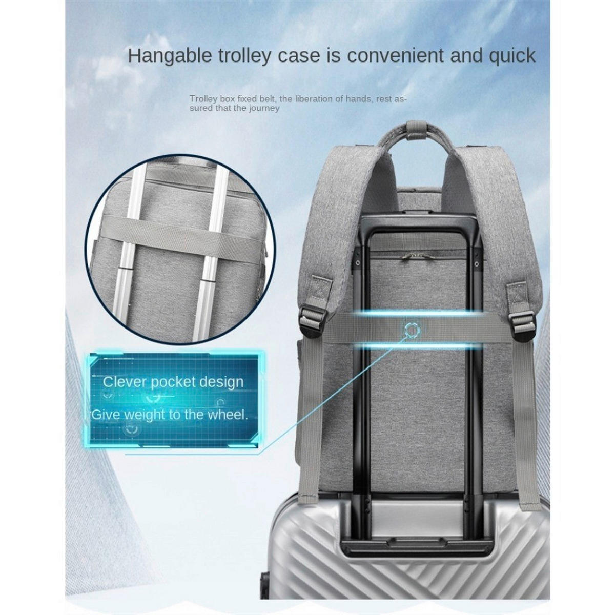 WICKELRUCKSACK Stella Bag Deluxe  - Hellgrau, Basics, Textil (30/40/21cm)