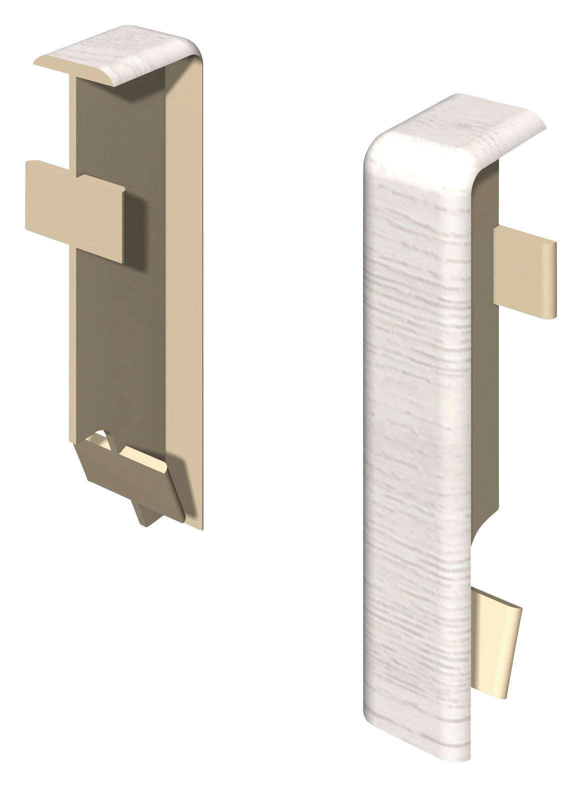 Egger Holzwerkstoffe Sockelleistenverbindungsstück Zwischenstück Weiß, Eiche 1.2x5.9x1.6 cm