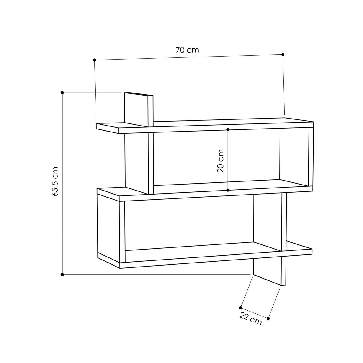 WANDBOARD in 70/65/22 cm Anthrazit  - Anthrazit, Design, Holzwerkstoff (70/65/22cm) - Livetastic