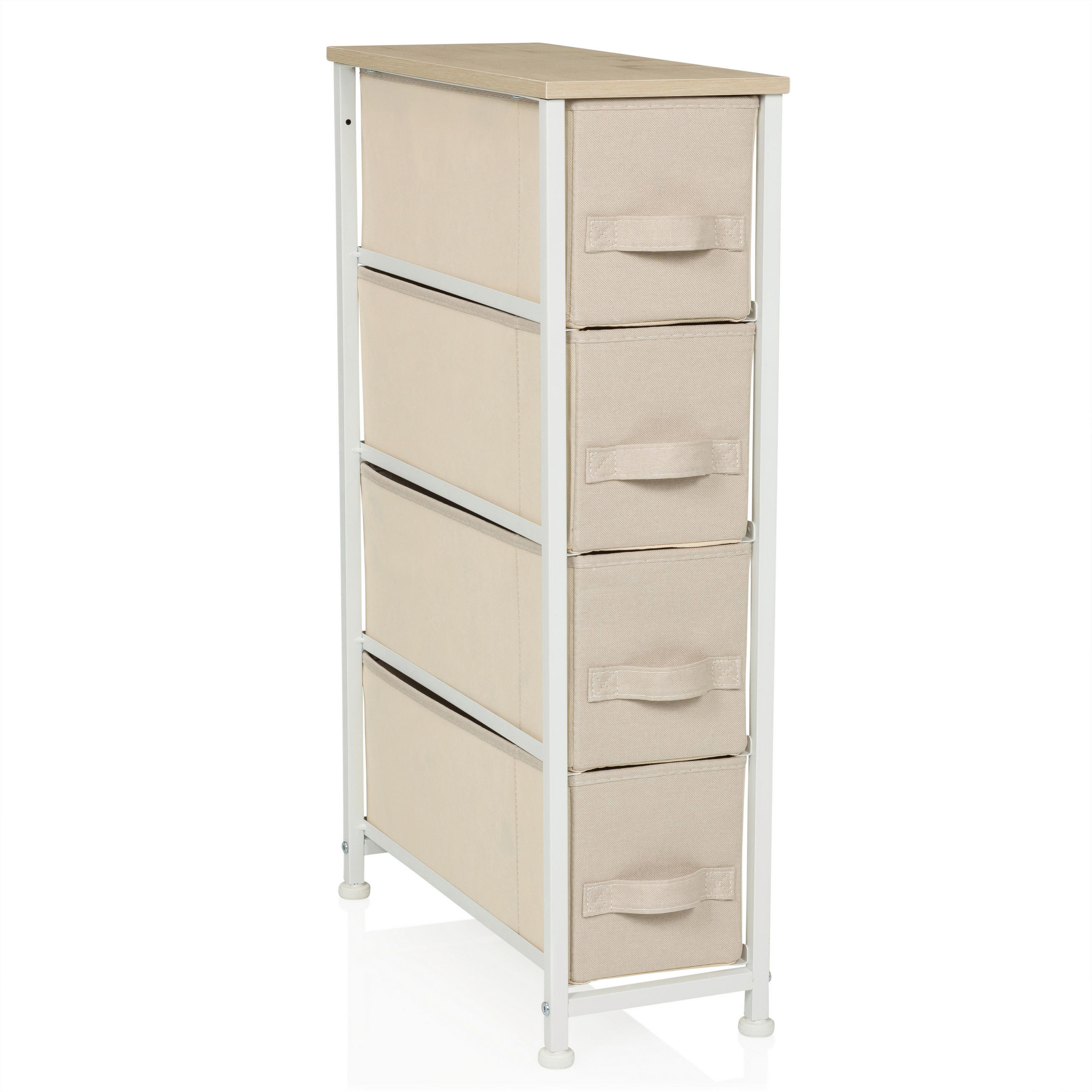 KOMMODE  in 20/76/48 cm  - Beige/Weiß, MODERN, Kunststoff/Textil (20/76/48cm) - MID.YOU