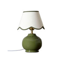 TISCHLEUCHTE 23/34 cm   - Dunkelgrün/Beige, LIFESTYLE, Keramik (23/34cm)