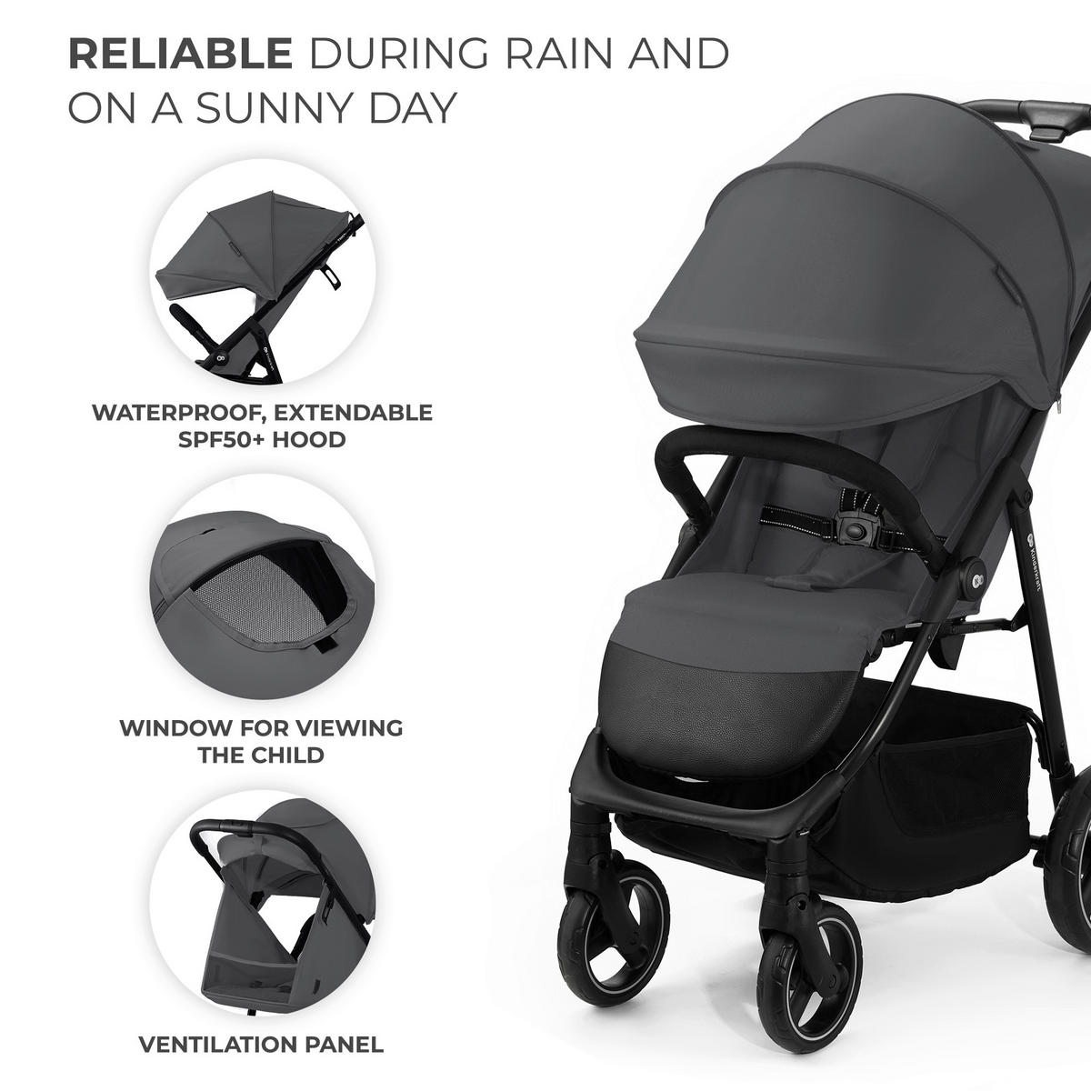 BUGGY Trig 3  - Schwarz/Grau, Basics (54/107.5/91cm) - kinderkraft