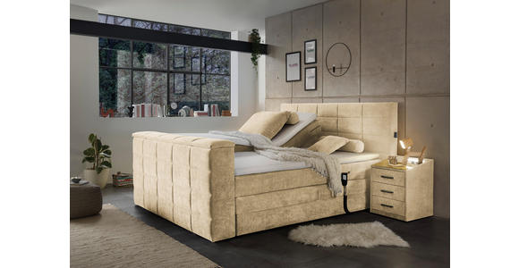 BOXSPRINGBETT 180/200 cm  in Sandfarben  - Sandfarben, KONVENTIONELL, Textil (180/200cm) - Carryhome