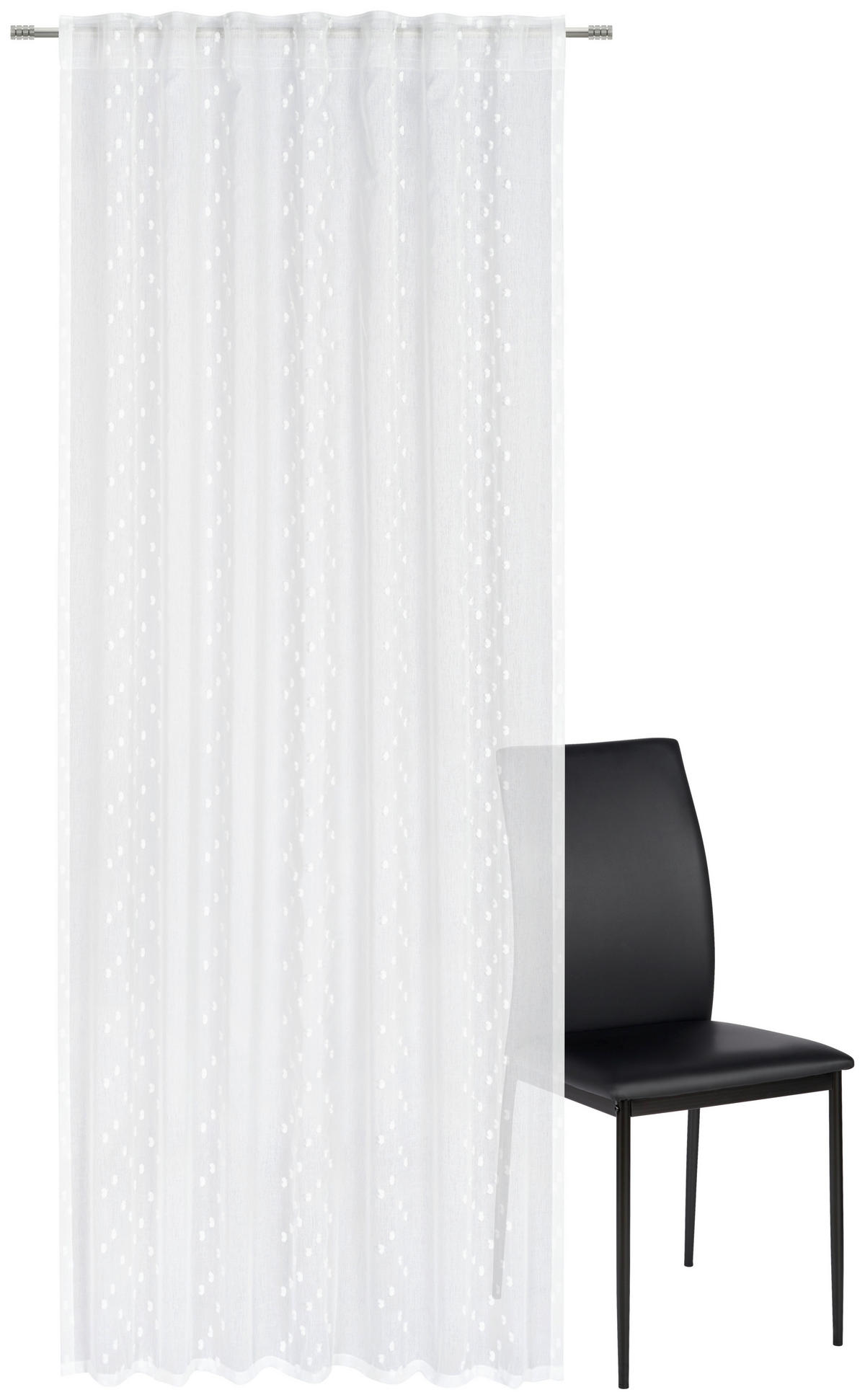HOTOVÝ ZÁVĚS, poloprůhledné, 140/245 cm - bílá, Design, textil (140/245cm) - Esposa