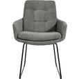 ARMLEHNSTUHL  Stoffauswahl, Typenauswahl, Gestellauswahl Cord  - Schwarz/Grau, Design, Textil/Metall (63/90/69cm) - Johann Jakob