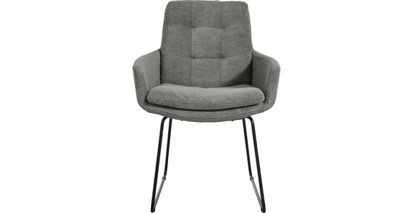 ARMLEHNSTUHL  Stoffauswahl, Typenauswahl, Gestellauswahl Cord  - Schwarz/Grau, Design, Textil/Metall (63/90/69cm) - Johann Jakob