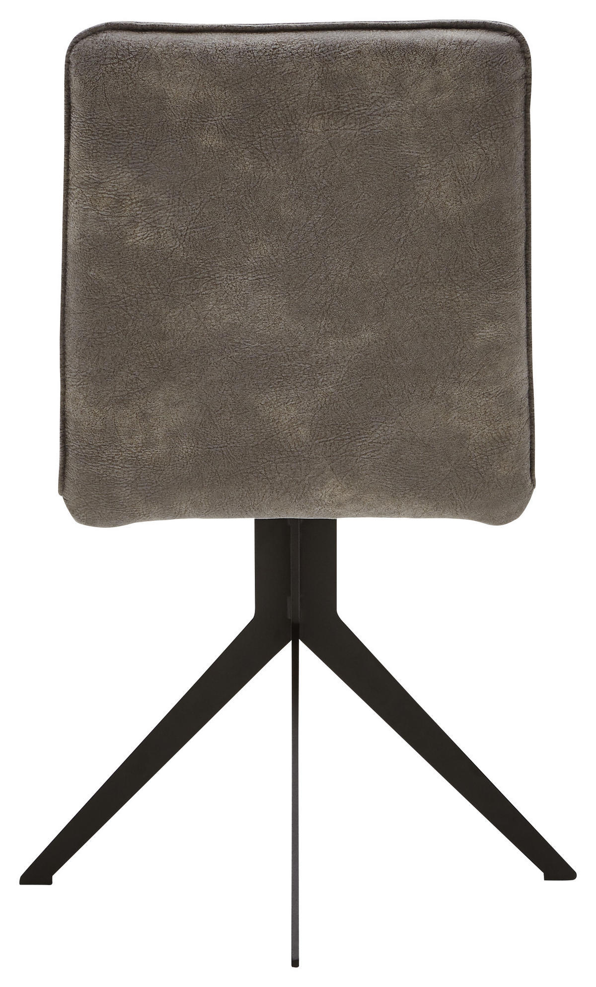 STUHL  in Stahl Lederlook  - Graubraun/Schwarz, Design, Textil/Metall (46,5/87/64cm) - Voleo