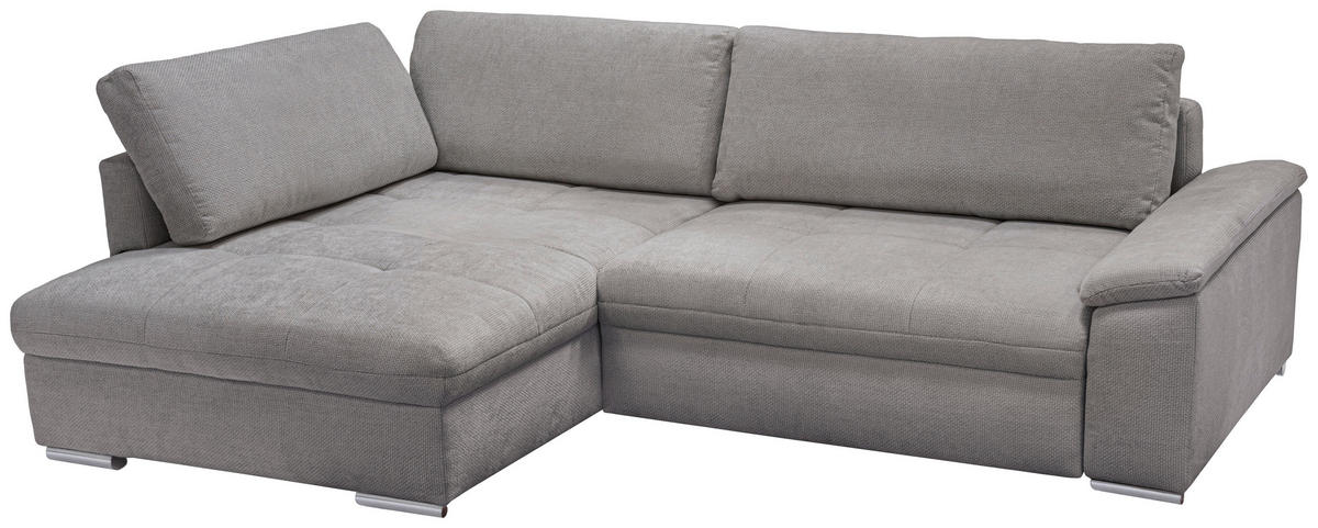 ECKSOFA in Struktur, Chenille Taupe  - Taupe/Rostfarben, Design, Textil/Metall (178/268cm) - Livetastic