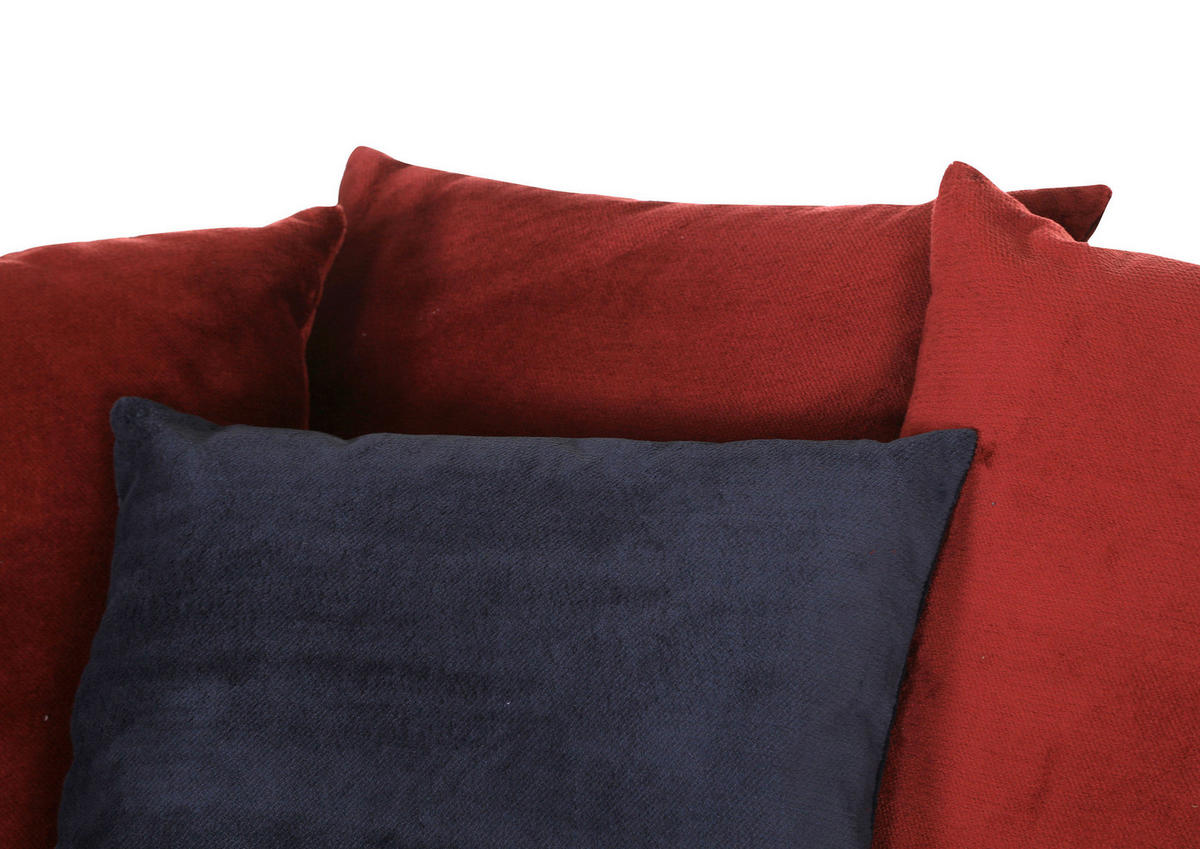 ECKSOFA Rot Flachgewebe  - Dunkelgrau/Rot, KONVENTIONELL, Holz/Textil (310/310cm) - Livetastic