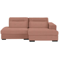 ECKSOFA in Cord Aprikose  - Aprikose/Schwarz, Design, Kunststoff/Textil (223/158cm) - Lomoco