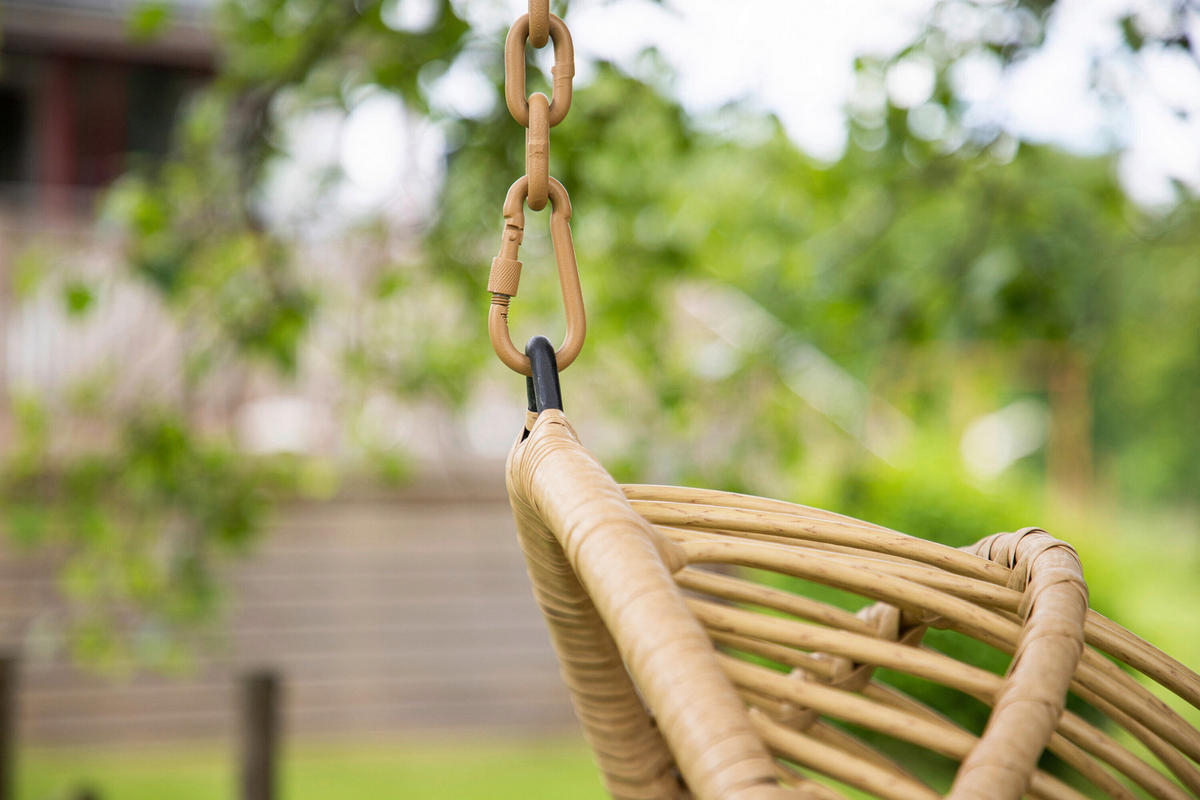 HÄNGESESSEL 80/120/70 cm  - Naturfarben/Weiß, MODERN, Holz/Textil (80/120/70cm) - Gardenson