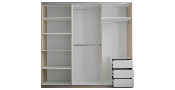 SCHWEBETÜRENSCHRANK in Kaschmir - Kaschmir/Schwarz, KONVENTIONELL, Glas/Holzwerkstoff (215/204/63cm) - Carryhome
