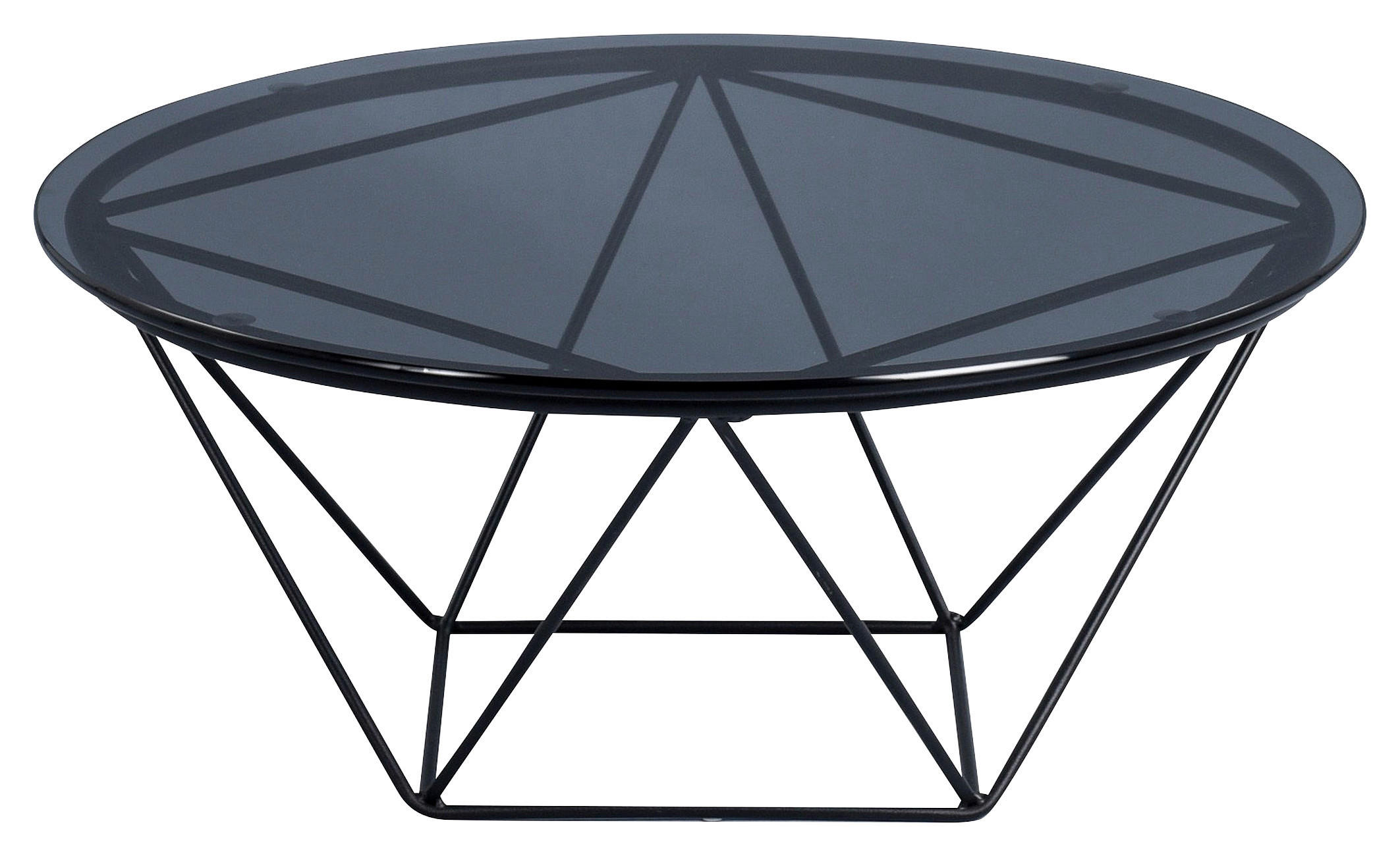 COUCHTISCH Sicherheitsglas 70/70/30 cm rund Grau, Schwarz  - Schwarz/Grau, Trend, Glas/Metall (70/70/30cm) - Boxxx