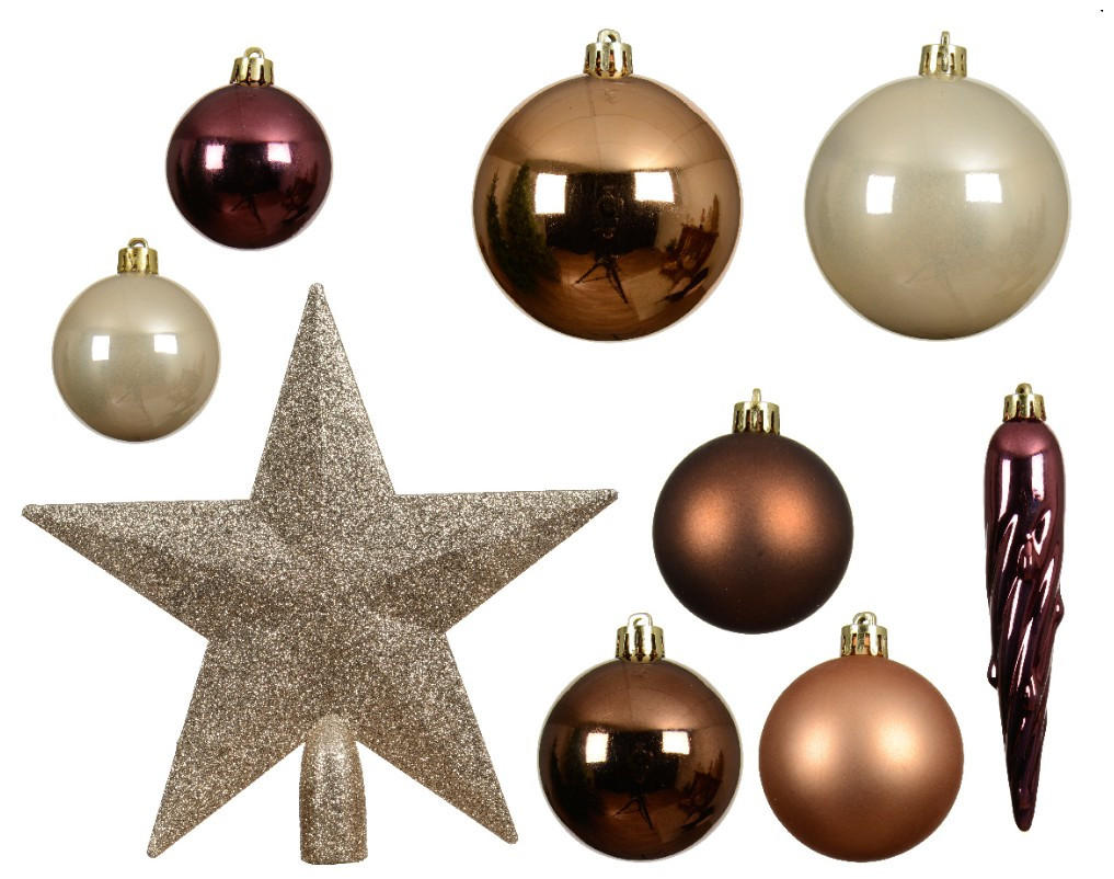 CHRISTBAUMKUGEL-SET  - Basics (8,00/8,00/8,00cm) - X-Mas
