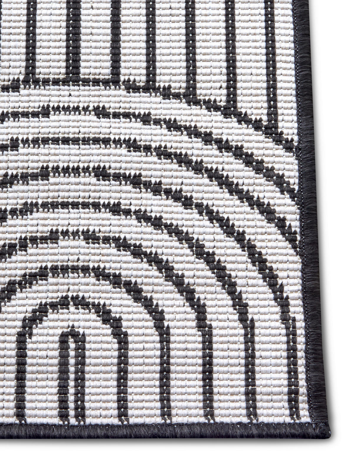OUTDOORTEPPICH 120/170 cm Pangli Schwarz, Weiß  - Schwarz/Weiß, Design, Kunststoff (120/170cm)