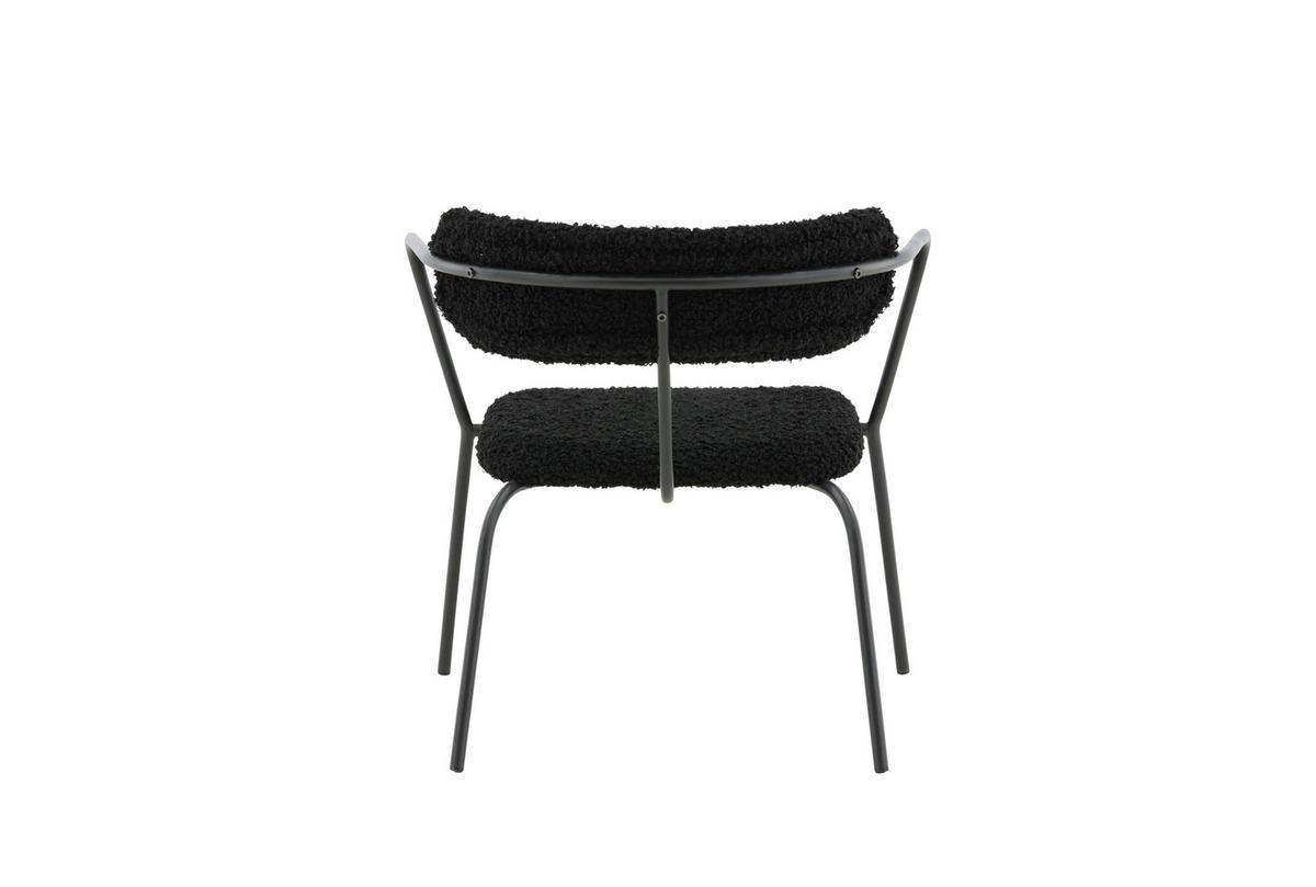 SESSEL in Teddystoff Schwarz  - Schwarz, Design, Textil/Metall (68/69/67cm) - Livetastic