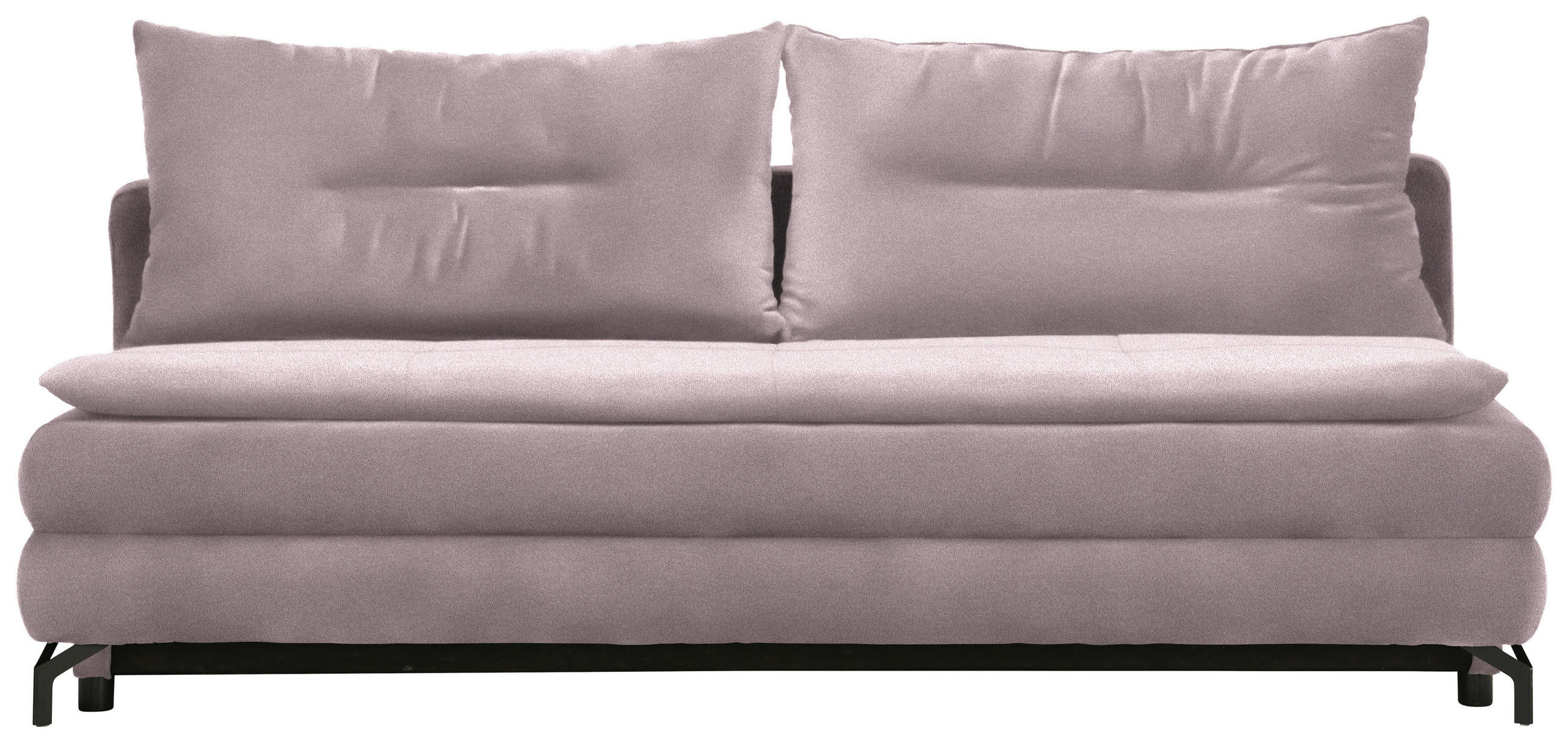 SCHLAFSOFA  in Flachgewebe Rosa  - Schwarz/Rosa, MODERN, Textil/Metall (208/73/92/102cm) - Novel