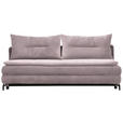 SCHLAFSOFA  in Flachgewebe Rosa  - Schwarz/Rosa, MODERN, Textil/Metall (208/73/92/102cm) - Novel
