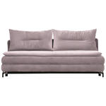 SCHLAFSOFA  in Flachgewebe Rosa  - Schwarz/Rosa, MODERN, Textil/Metall (208/73/92/102cm) - Novel