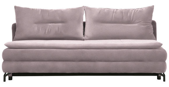 SCHLAFSOFA  in Flachgewebe Rosa  - Schwarz/Rosa, MODERN, Textil/Metall (208/73/92/102cm) - Novel