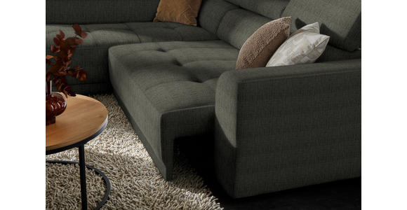 ECKSOFA in Chenille Graubraun 205/284 cm - Graubraun/Schwarz, Design, Kunststoff/Textil (205/284cm) - Xora
