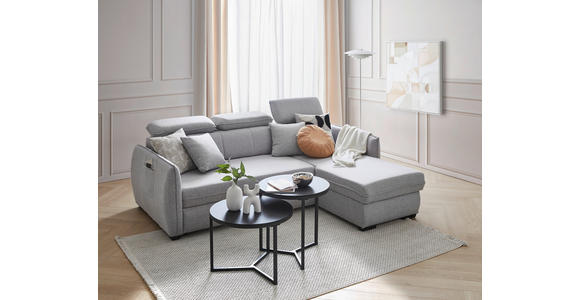 ECKSOFA in Flachgewebe Grau  - Schwarz/Grau, MODERN, Kunststoff/Textil (182/237cm) - Carryhome