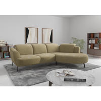 ECKSOFA ZOE E Olivgrün Chenille  - Schwarz/Olivgrün, KONVENTIONELL, Textil/Metall (309/199cm) - Sit & More
