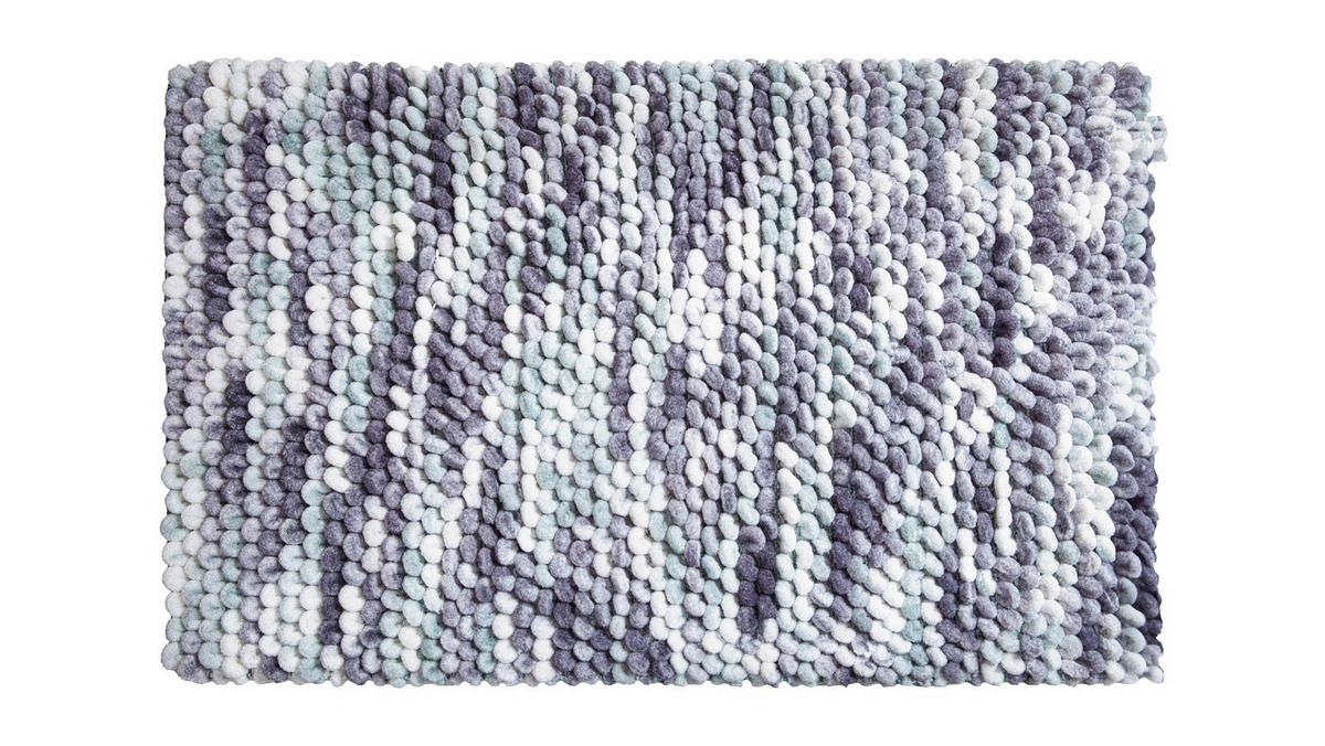 BADEMATTE Grau, Türkis 60/100 cm  - Türkis/Grau, KONVENTIONELL, Kunststoff/Textil (60/100cm) - Grund