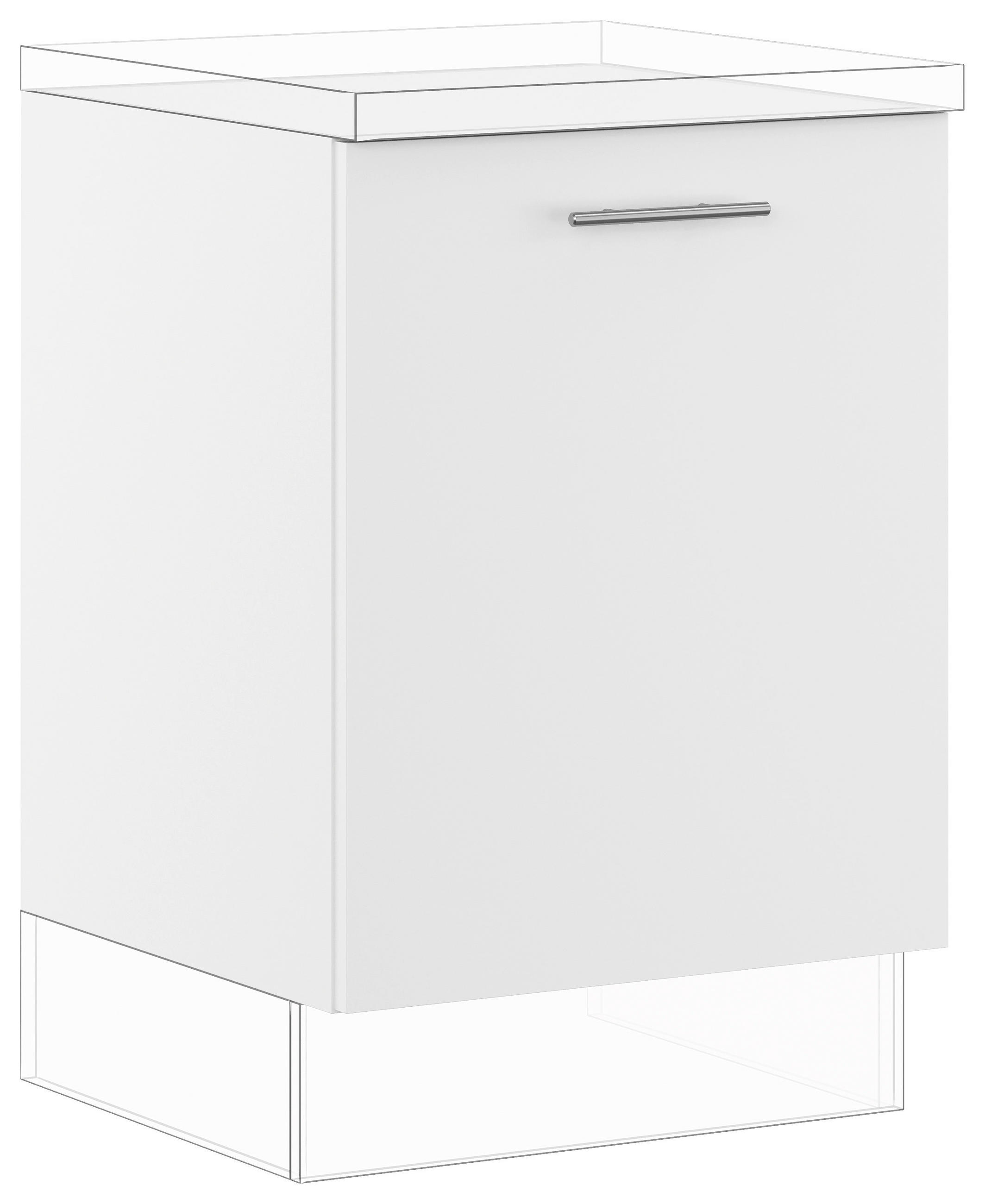 SPÜLENUNTERSCHRANK 60/87,8/57,6 cm  in Weiß  - Edelstahlfarben/Weiß, Basics, Holzwerkstoff/Metall (60/87,8/57,6cm) - Impuls