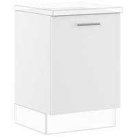 SPÜLENUNTERSCHRANK 60/87,8/57,6 cm  in Weiß  - Edelstahlfarben/Weiß, Basics, Holzwerkstoff/Metall (60/87,8/57,6cm) - Impuls
