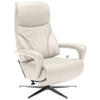 RELAXSESSEL in Leder Creme, Ecru  - Ecru/Edelstahlfarben, Design, Leder/Metall (75/106/88cm) - Dieter Knoll