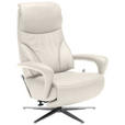 RELAXSESSEL in Leder Creme, Ecru  - Ecru/Edelstahlfarben, Design, Leder/Metall (75/106/88cm) - Dieter Knoll