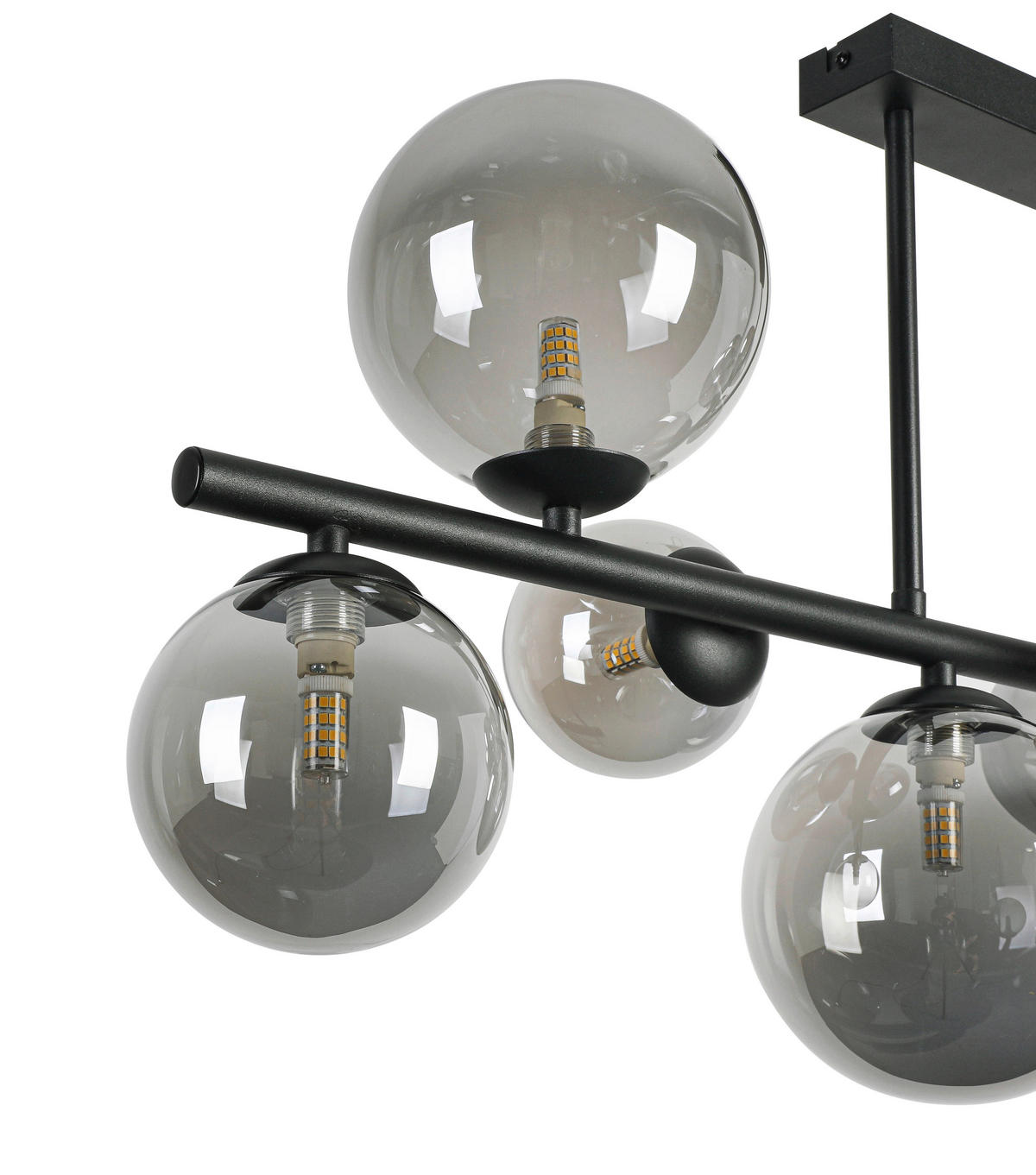 PLAFONJERA  - crna, Konvencionalno, staklo/metal (90/30/43cm) - Dieter Knoll