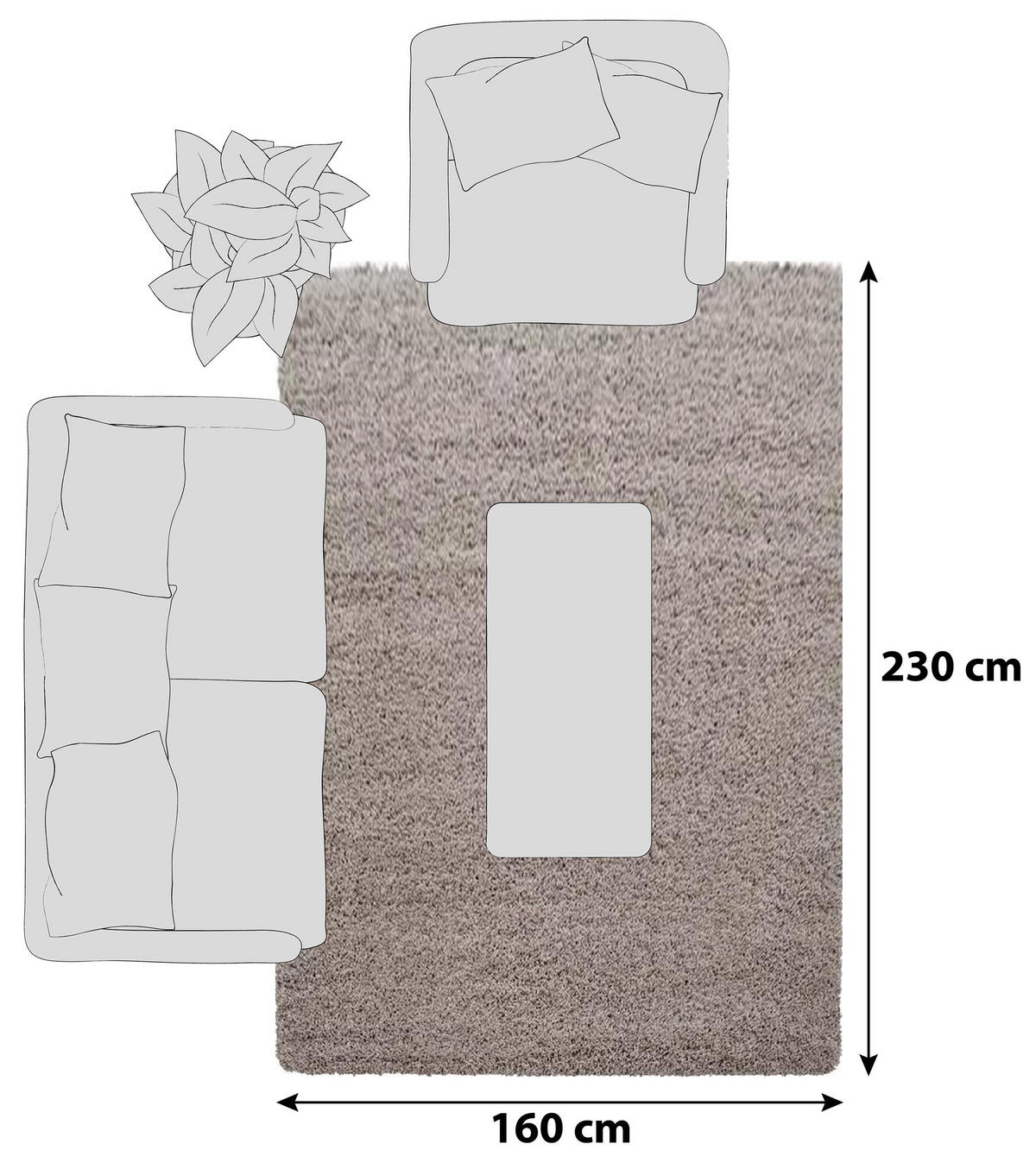 TEPIH VISOKOG FLORA 160/230 cm   bež  Dream  - bež, Konvencionalno, tekstil (160/230cm) - Novel