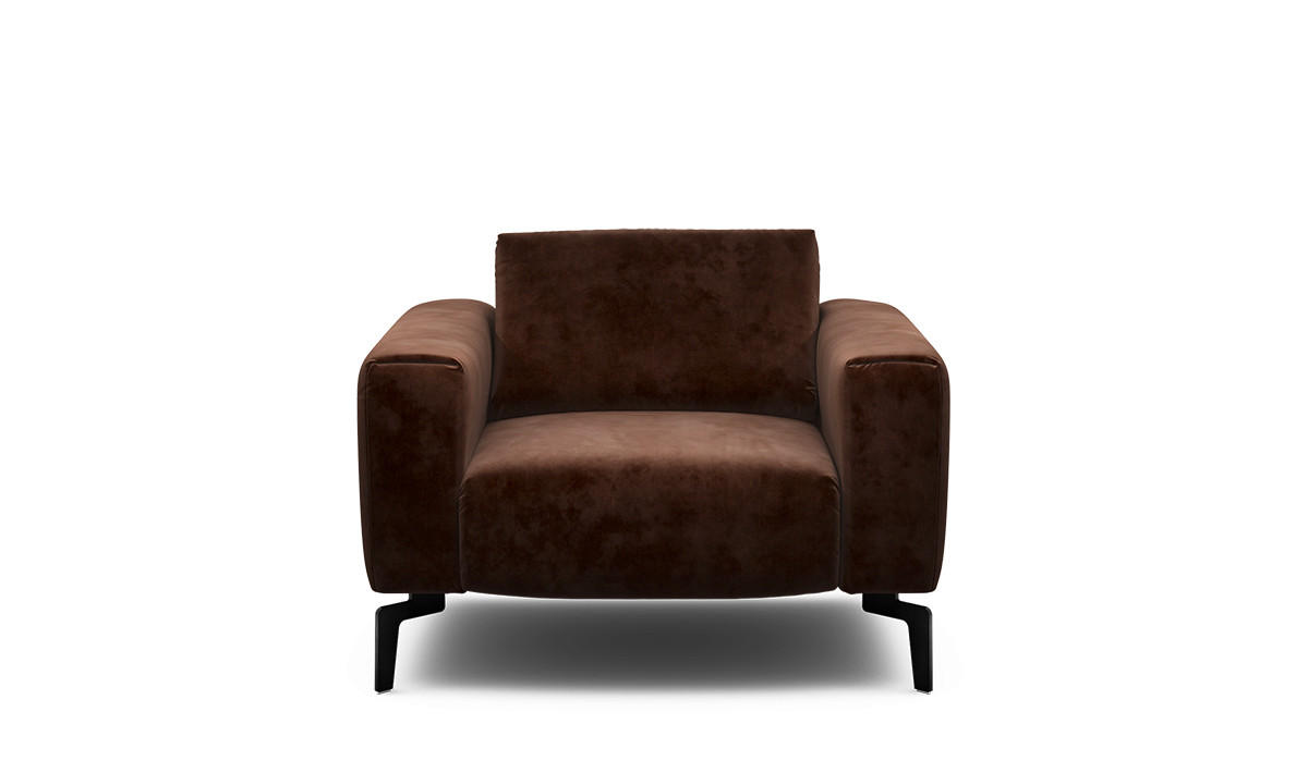 SESSEL Samt Braun    - Schwarz/Braun, Design, Textil/Metall (110/85/86-94cm) - SENSOO