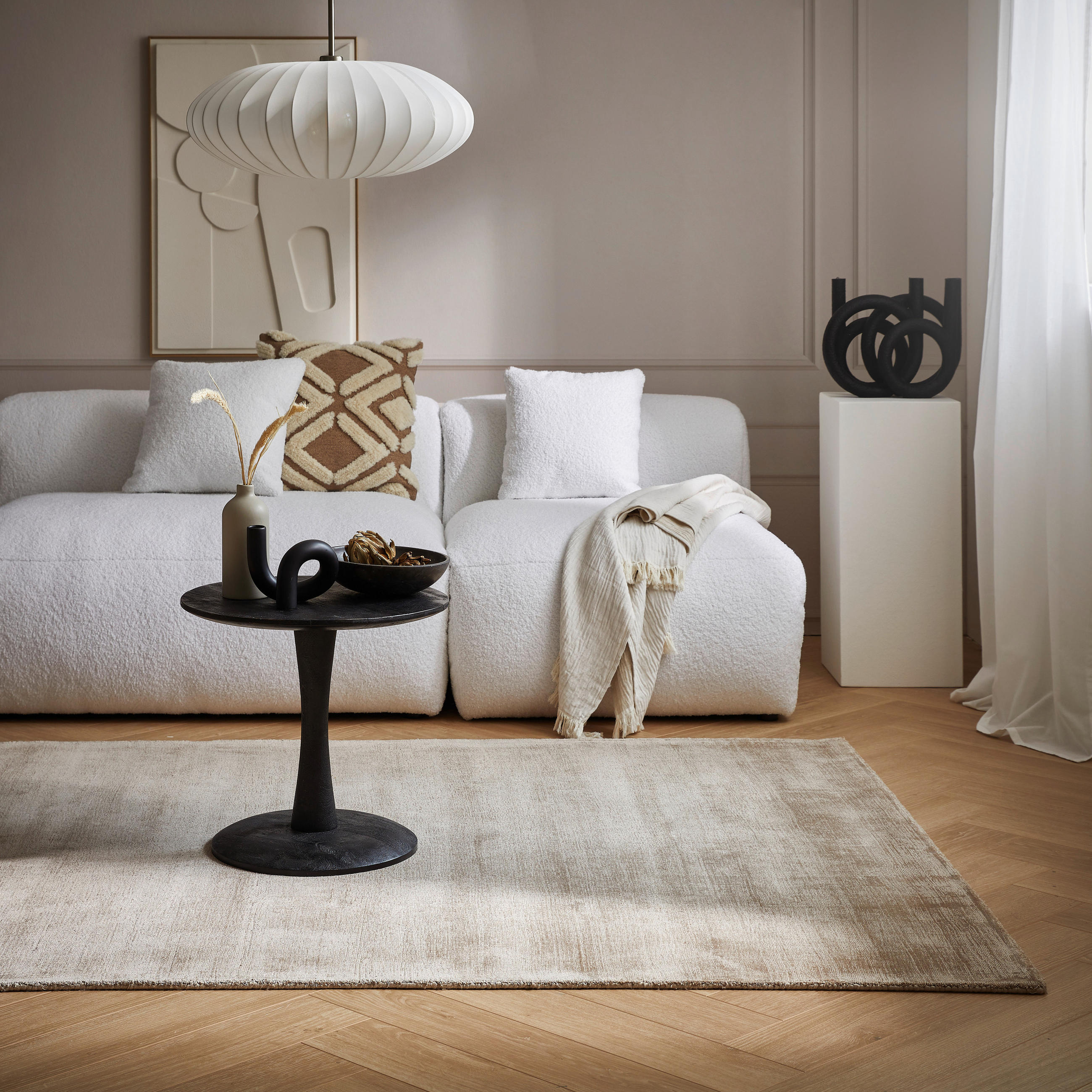 WEBTEPPICH 130/190 cm Shine Beige  - Beige, Design, Textil (130/190cm) - Novel