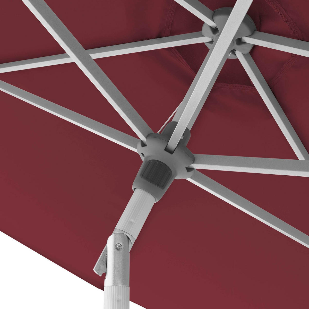 SONNENSCHIRM 305 cm Rot  - Silberfarben/Rot, KONVENTIONELL, Textil/Metall (305/305cm) - Doppler