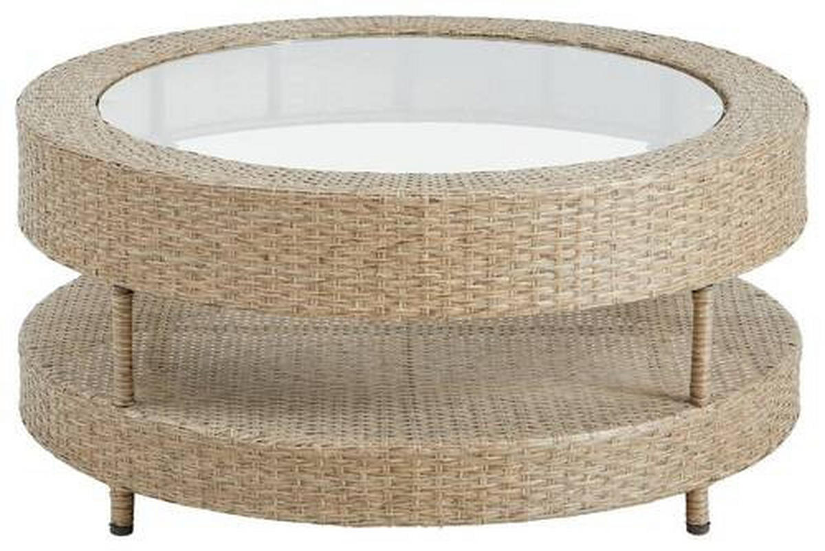 LOUNGEGARNITUR Stahl  - Braun/Grau, MODERN, Glas/Kunststoff (60/36/69cm) - Ambia Garden