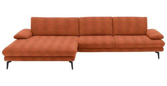 ECKSOFA in Chenille Terracotta  - Terracotta/Schwarz, Design, Textil/Metall (180/310cm) - Dieter Knoll