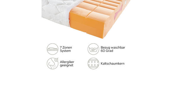 KALTSCHAUMMATRATZE 100/200 cm  - Weiß, Basics, Textil (100/200cm) - Sleeptex