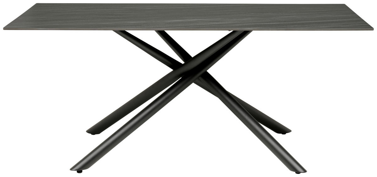 ESSTISCH rechteckig Dunkelgrau  - Dunkelgrau/Schwarz, MODERN, Stein/Metall (180/76/90cm) - MID.YOU