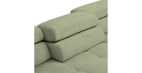 ECKSOFA Olivgrün Flachgewebe - Chromfarben/Olivgrün, KONVENTIONELL, Textil/Metall (282/224cm) - Hom`in