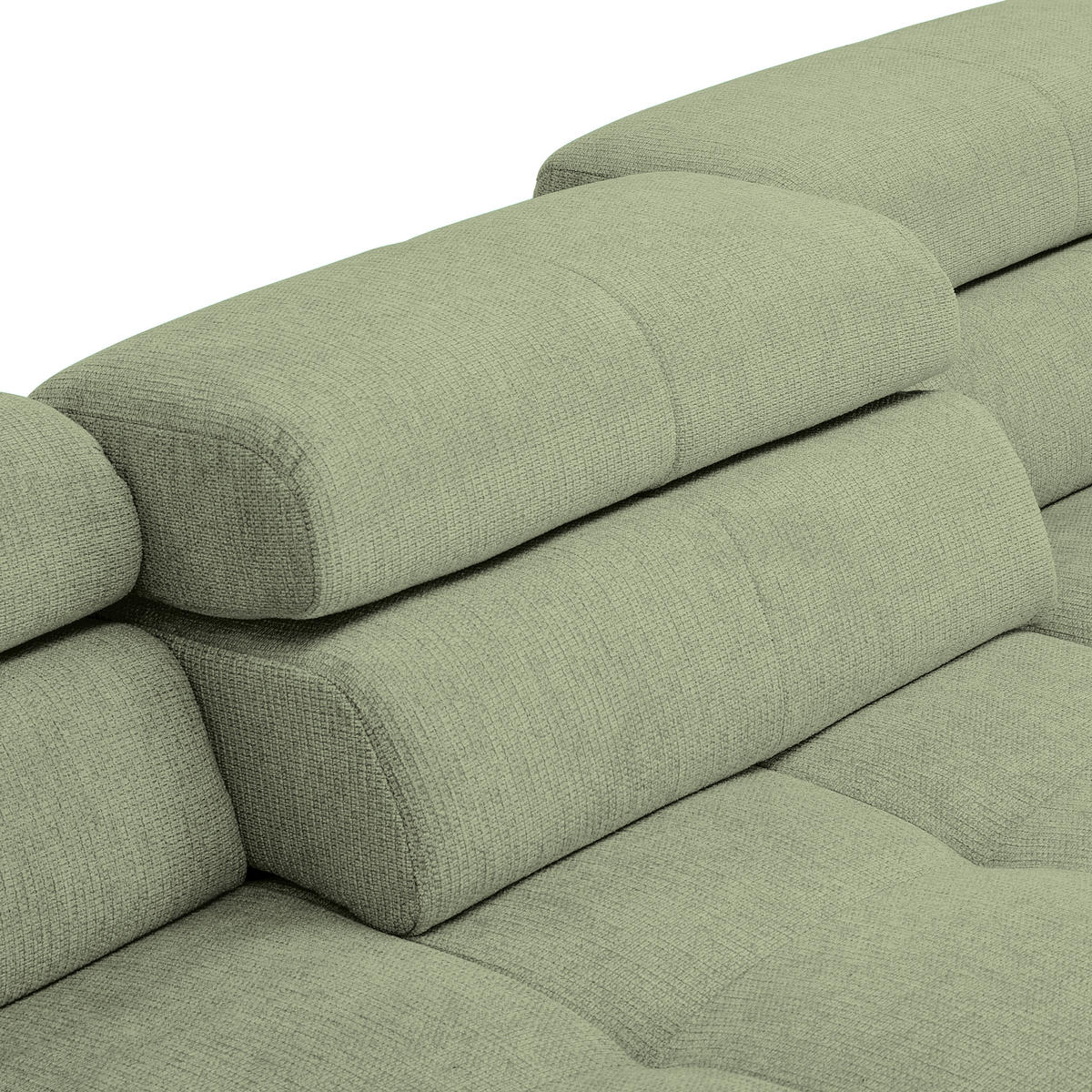 ECKSOFA Olivgrün Flachgewebe  - Chromfarben/Olivgrün, KONVENTIONELL, Textil/Metall (282/224cm) - Hom`in