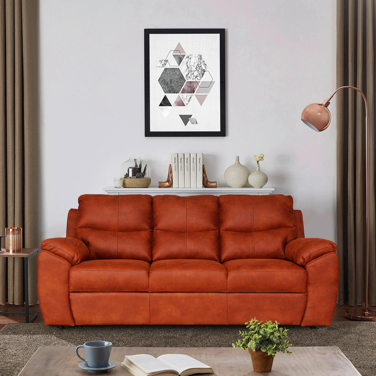 HÁROMÜLÉSES KANAPÉ fa, textil, faalapú anyag barna  - pasztellkék/barna, Design, faalapú anyag/textil (244/98/98cm) - Hom`in