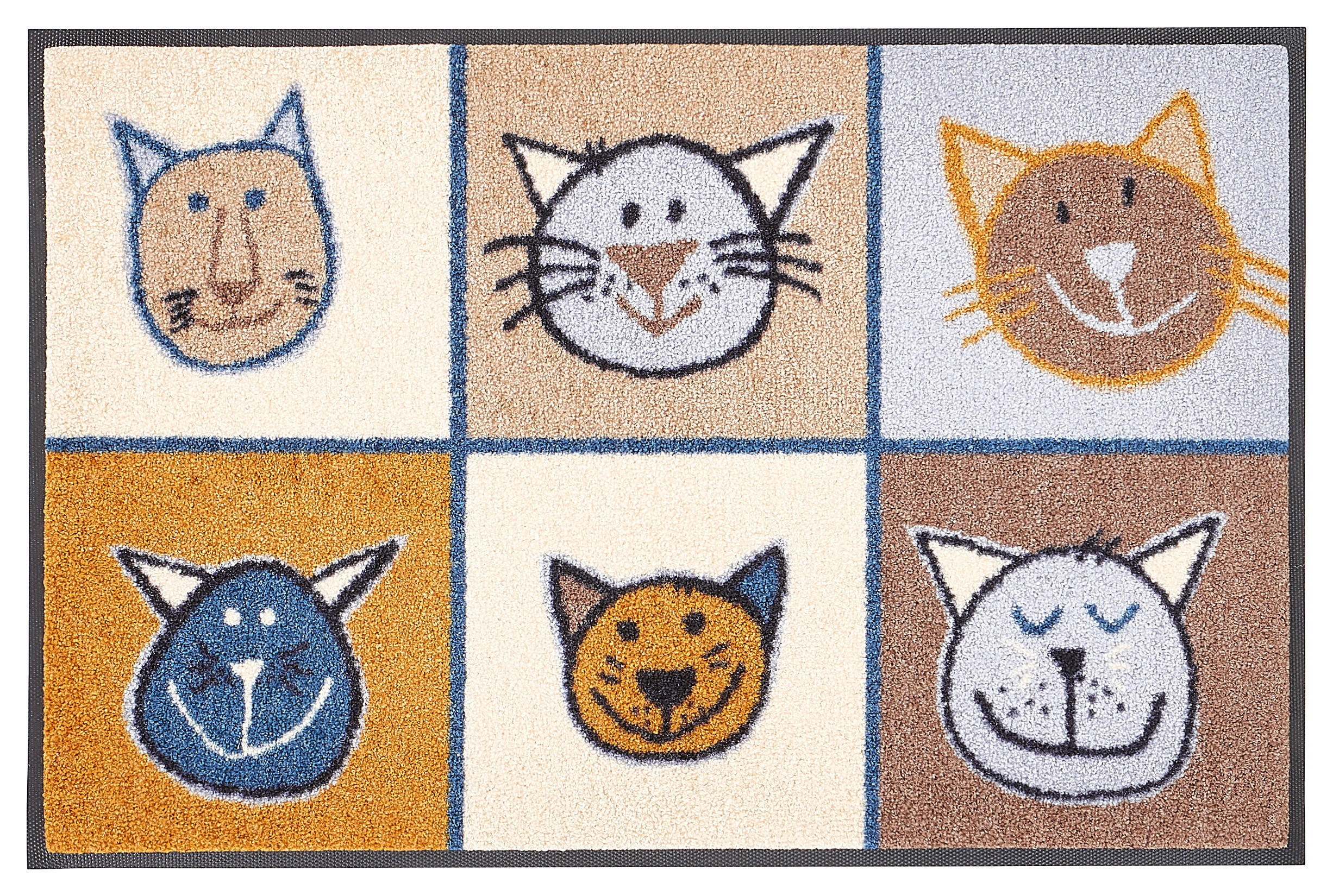 FUßMATTE  50/75 cm  Braun, Multicolor, Beige  - Beige/Multicolor, Basics, Kunststoff/Textil (50/75cm) - wash+dry