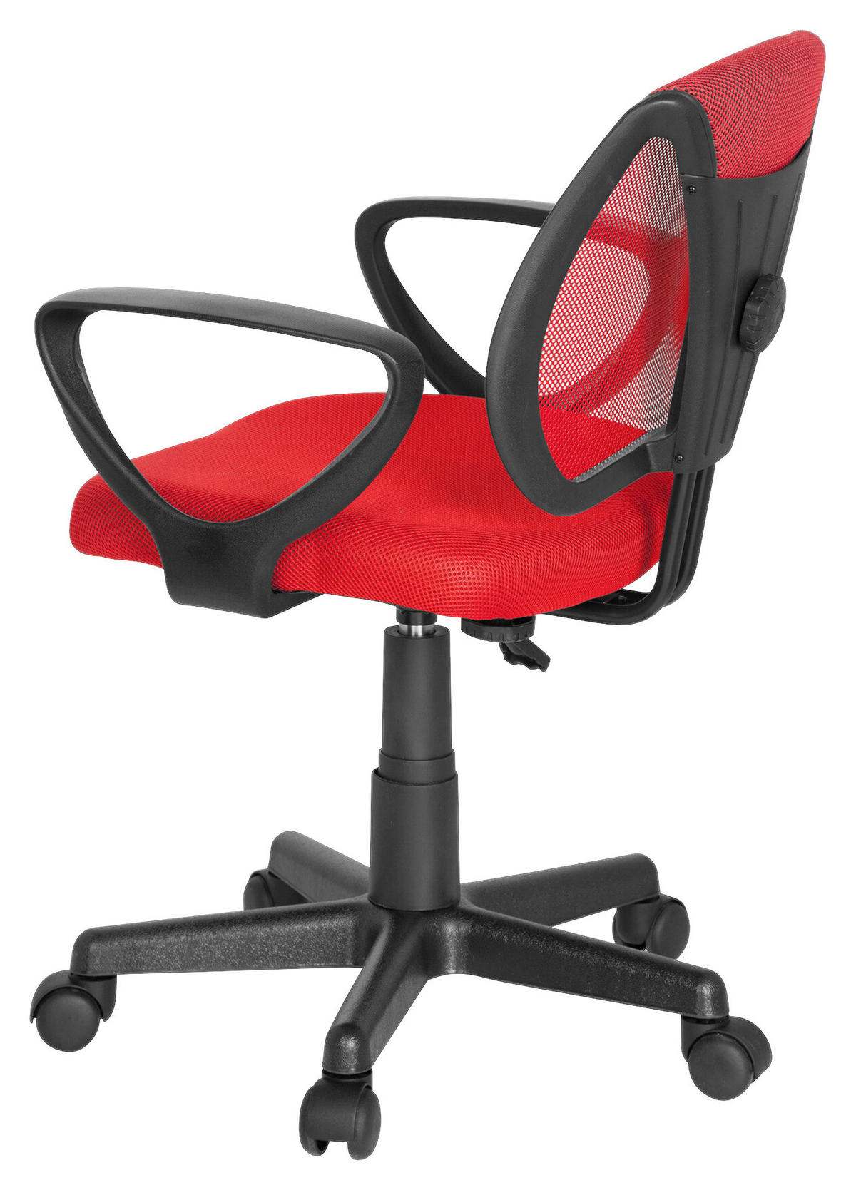 JUGENDDREHSTUHL Rot  - Rot/Schwarz, Basics, Kunststoff (58/75-92/45cm) - MID.YOU